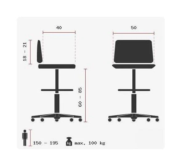 Industriestuhl Clever Lab von HJH - Produktbild 7 von 8