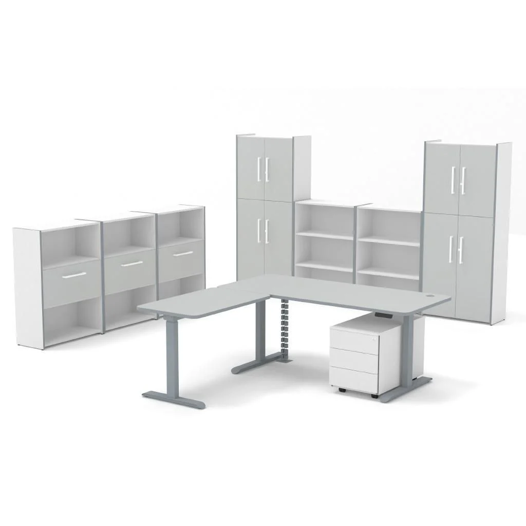Komplettbüro Move 3 Premium mit höhenverstellbarem Schreibtisch Eckform von Kerkmann - Produktbild 2 von 7