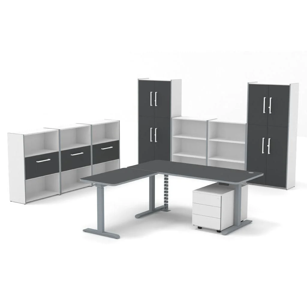 Komplettbüro Move 3 Premium mit höhenverstellbarem Schreibtisch Eckform von Kerkmann - Produktbild 3 von 7