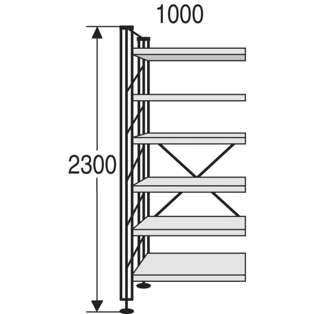 Regalfeld Libra - B 100 x H 230 cm - mit Kante - KMA-LIBRF100230MK