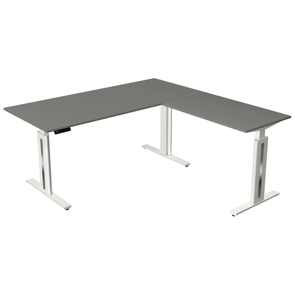 Höhenverstellbarer Schreibtisch Move 3 Fresh Eckform 180 x 180 cm - Grafit/Weiß - KMA-10186412