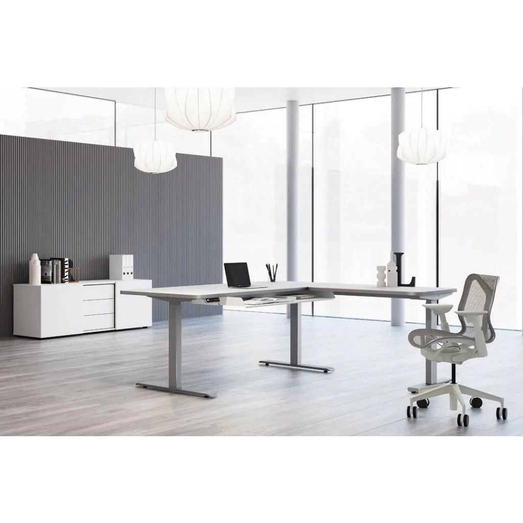 Move 3 Premium Eckform Schreibtisch, 160-200 cm, elektrisch höhenverstellbar, 3 Motoren von Kerkmann - Produktbild 2 von 8
