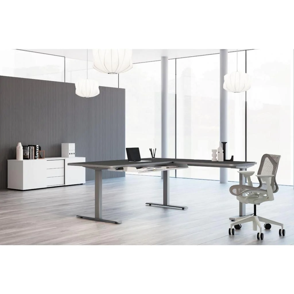 Move 3 Premium Eckform Schreibtisch, 160-200 cm, elektrisch höhenverstellbar, 3 Motoren von Kerkmann - Produktbild 4 von 8