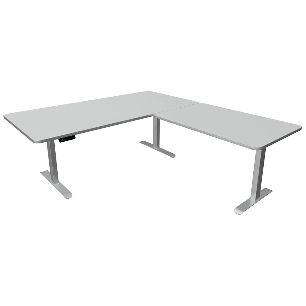 Höhenverstellbarer Schreibtisch Move 3 Premium 200 x 220 cm - Lichtgrau/Silber - KMA-10332711