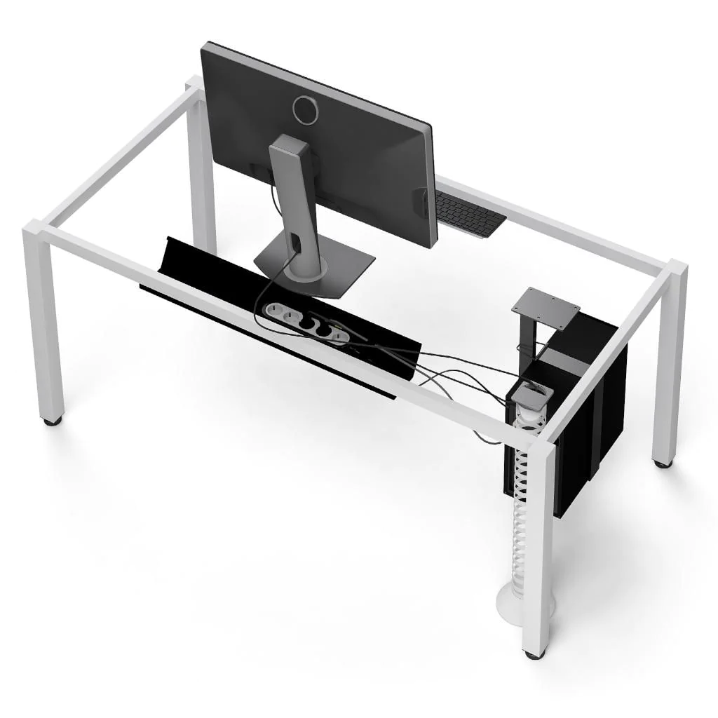 Eckschreibtisch E10 Quadratrohr 4-Fuß mit Beinraumblende von Nowy Styl - Produktbild 7 von 9
