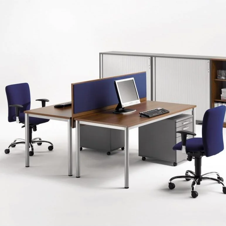Eckschreibtisch E10 Rundrohr 4-Fuß mit Sicherschutz von Nowy Styl - Produktbild 4 von 6