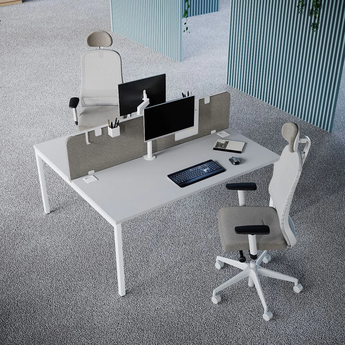 Schreibtisch bSpace Workbench 2er 4 Fuß von Nowy Styl - Produktbild 5 von 5