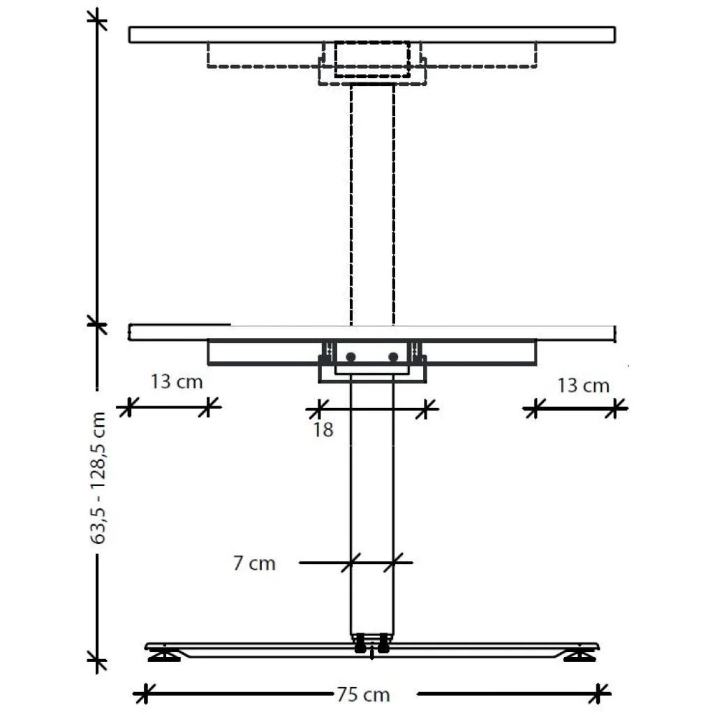 XDSM Freiform Schreibtisch, 180 cm, elektrisch höhenverstellbar, 2 Motoren von Hammerbacher - Produktbild 10 von 13