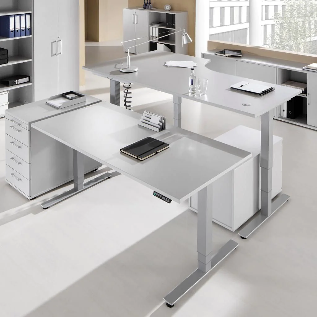XDSM Freiform Schreibtisch, 180 cm, elektrisch höhenverstellbar, 2 Motoren von Hammerbacher - Produktbild 12 von 13