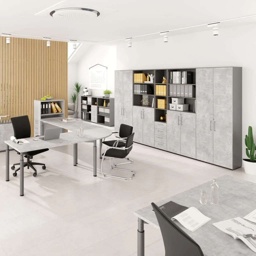 Kombischrank Advanced 9 S4 6 OH Metallgriff mit Schubladen von Hammerbacher - Produktbild 10 von 12