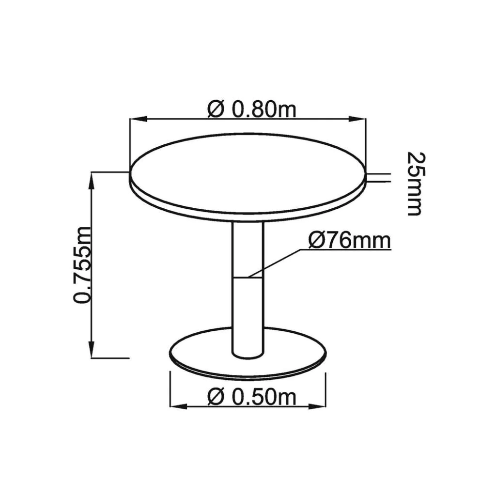Säulentisch Rund Ø 80 cm - Silber von Hammerbacher - Produktbild 7 von 10