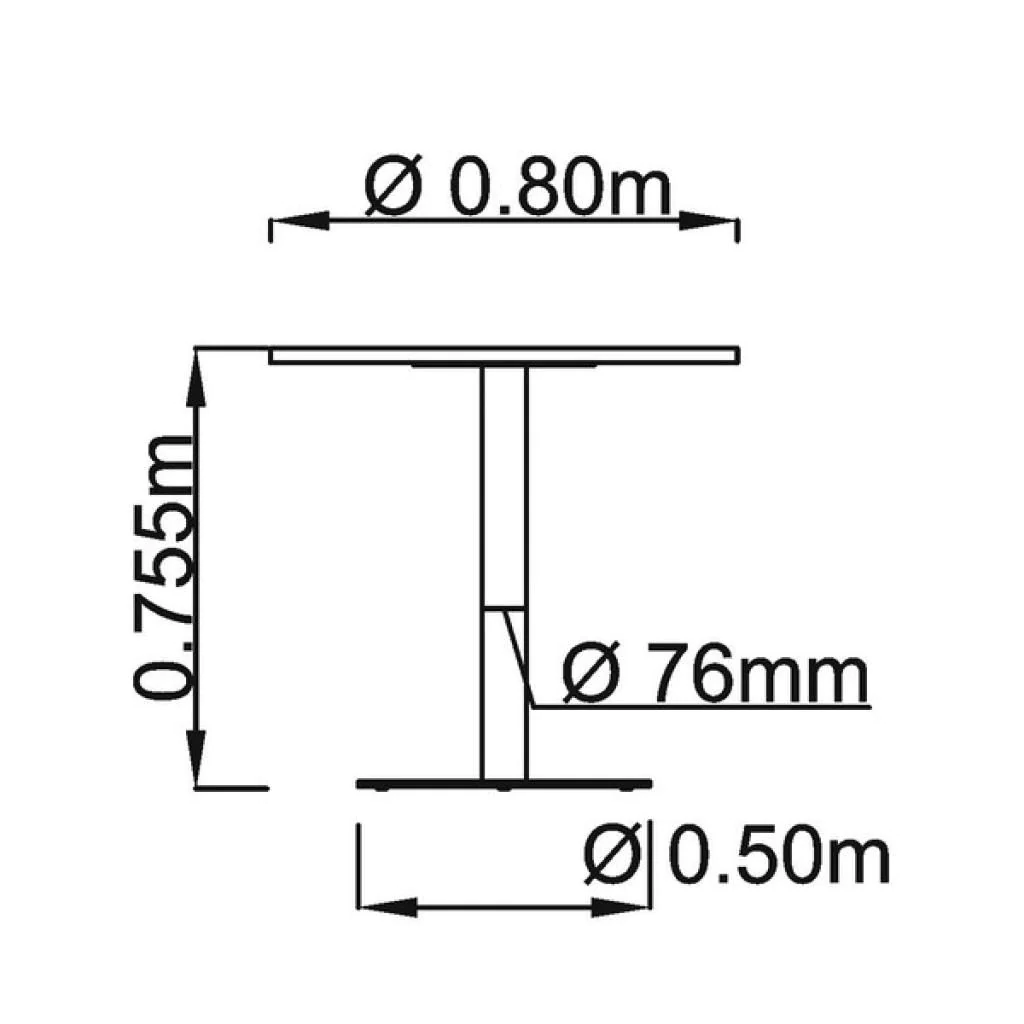 Säulentisch Rund Ø 80 cm - Silber von Hammerbacher - Produktbild 8 von 10