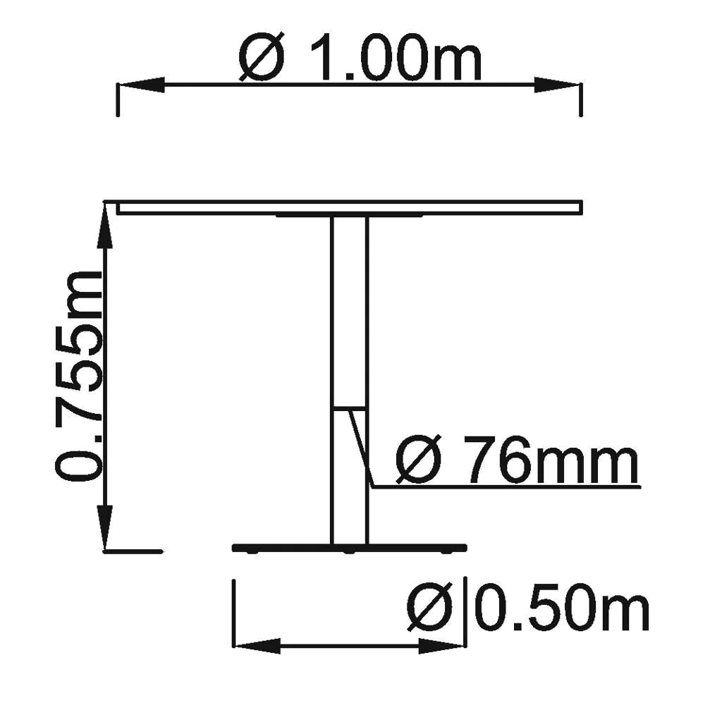 Säulentisch Rund Ø 100 cm - Silber von Hammerbacher - Produktbild 8 von 9