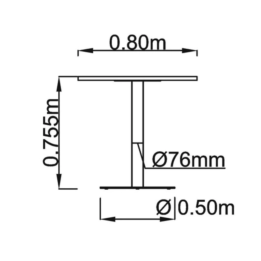 Säulentisch STH Quadratform - Silber von Hammerbacher - Produktbild 7 von 10