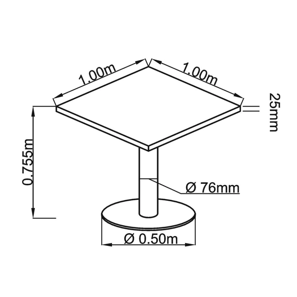 Säulentisch STH Quadratform - Silber von Hammerbacher - Produktbild 8 von 10