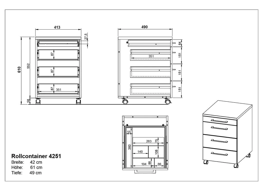 Rollcontainer 4251 von BME home - Produktbild 9 von 9