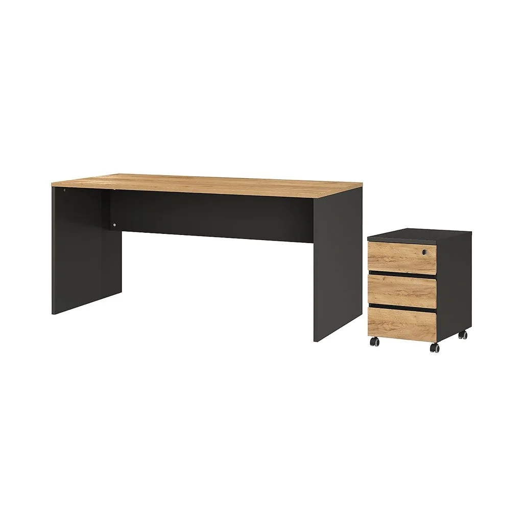 Büro-Set Lissabon 1 - Graphit/Navarra-Eiche - GER-8274-549