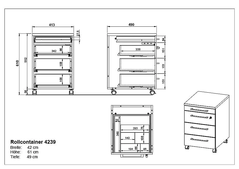 Rollcontainer 4239 von BME home - Produktbild 11 von 11