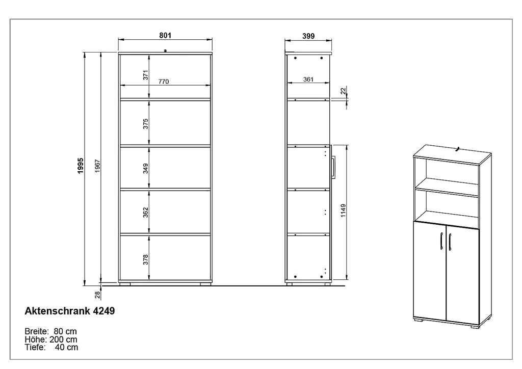 Aktenschrank 4249 von BME home - Produktbild 7 von 9