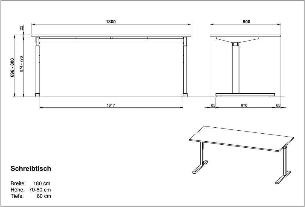 Schreibtisch 4253 von BME home - Produktbild 7 von 7