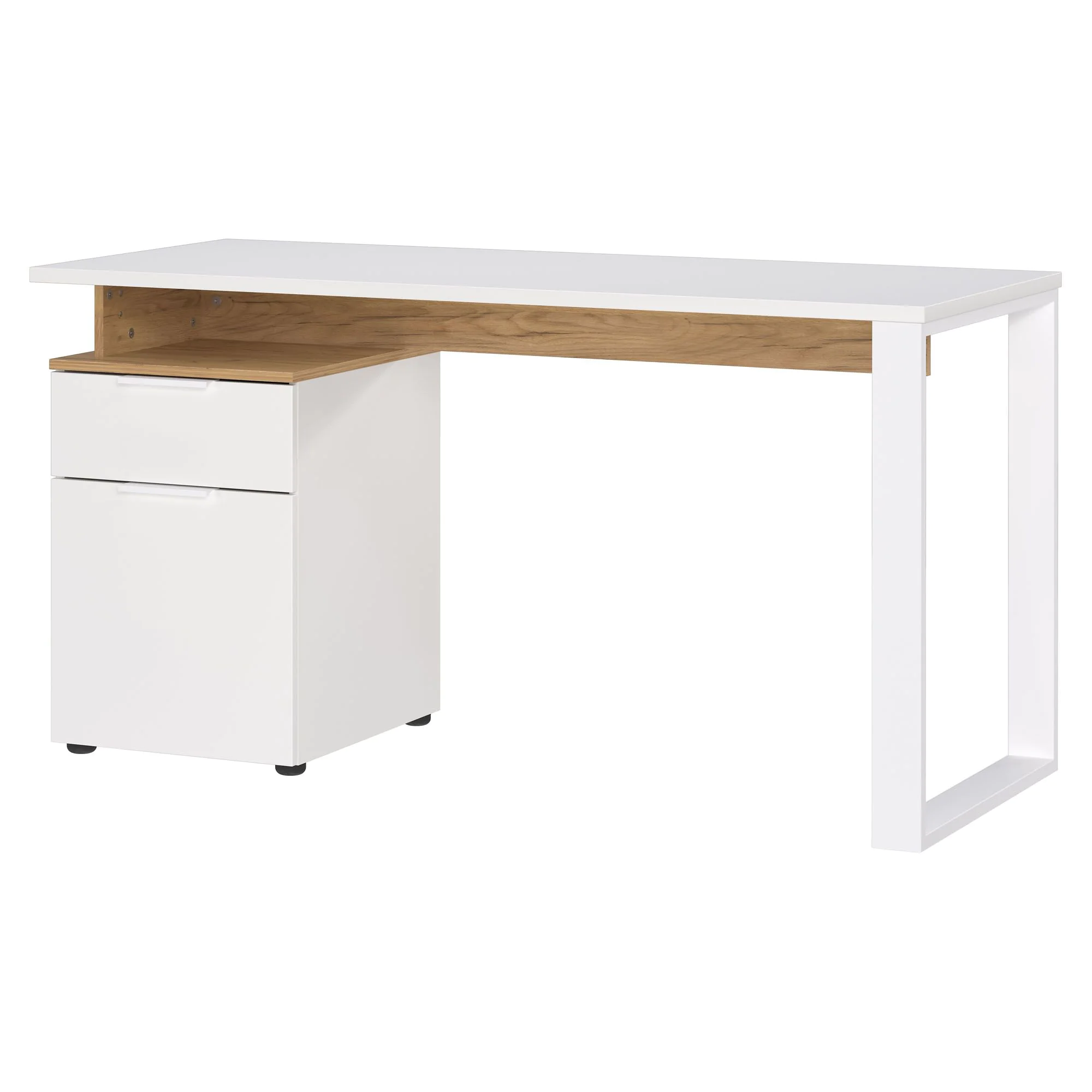 Schreibtisch Hanoi 5999 - Weiß/Navarra-Eiche - GER-5999-633