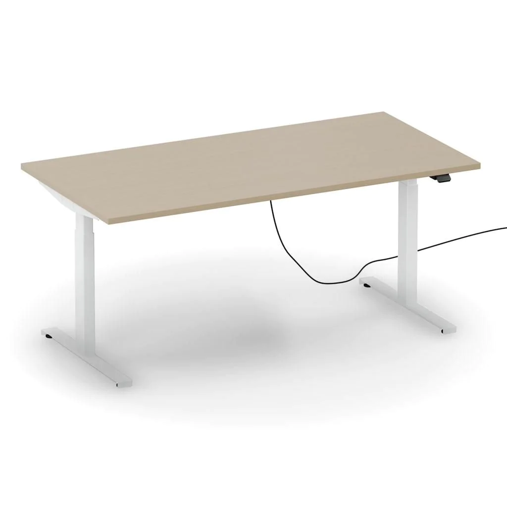 Höhenverstellbarer Schreibtisch easyT 140 x 70 cm E - Apfel Meran/Titanweiß - ITH-EASYT-1407-E-AD-AD-TW