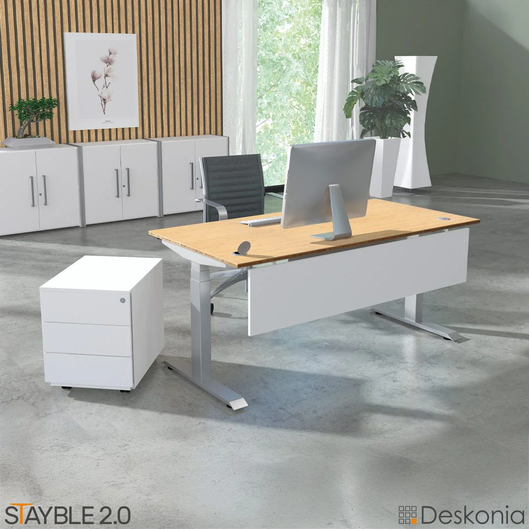 Höhenverstellbarer Schreibtisch Stayble 2.0 Bambus von Deskonia - Produktbild 2 von 5
