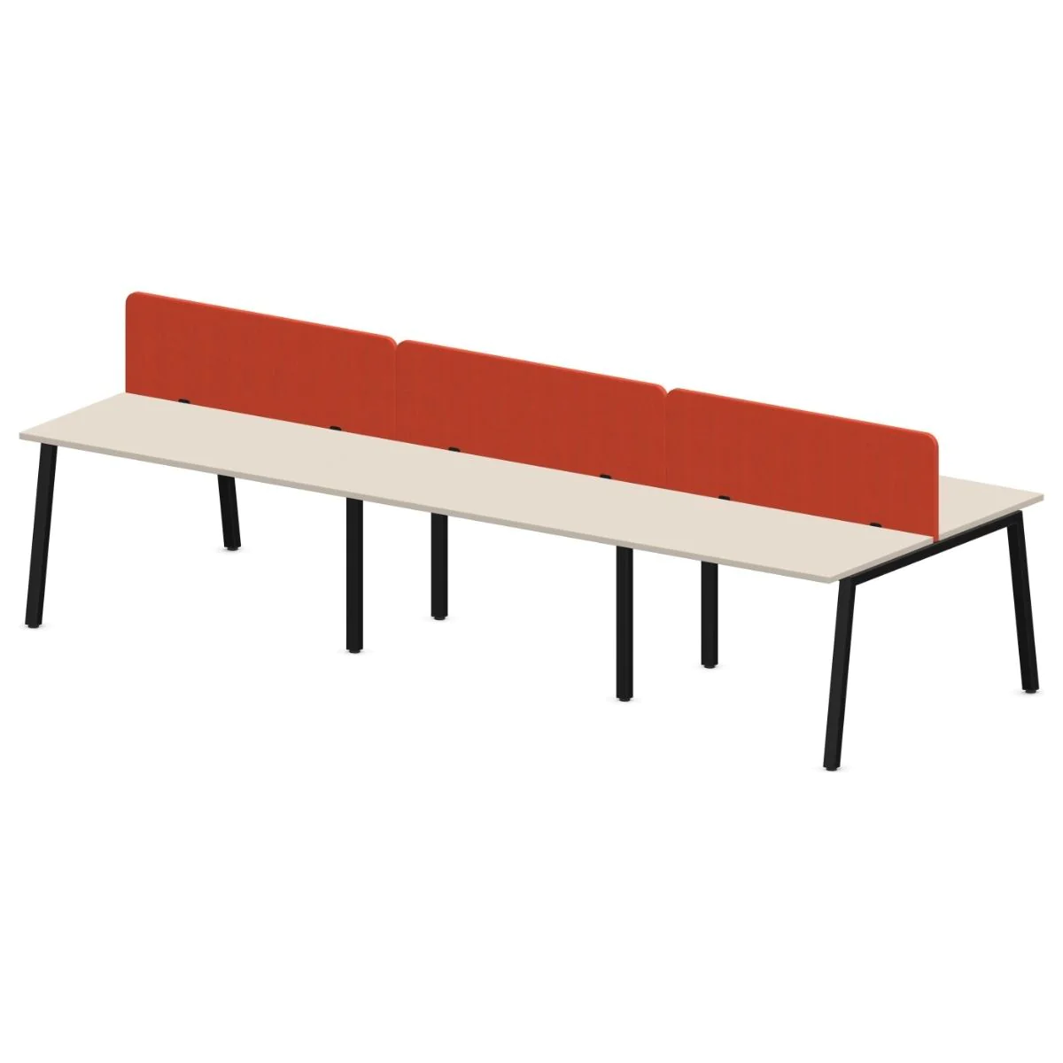 Teamarbeitsplatz CS5040 6U A-LEG mit Sichtblende - NST-CS5040-WORKBENCH-6U-A-LEG-PN