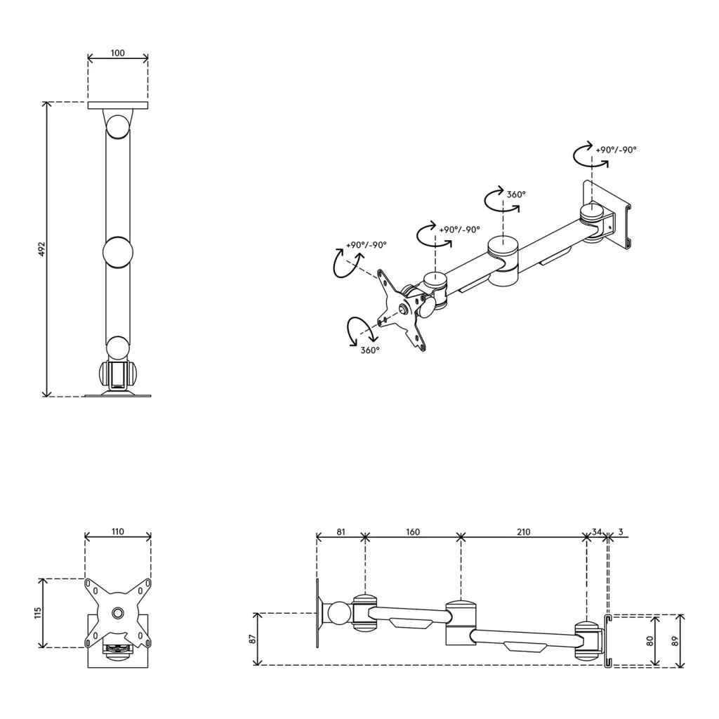 Viewmate Monitorarm - Schienensystem 142 von Dataflex - Produktbild 7 von 7