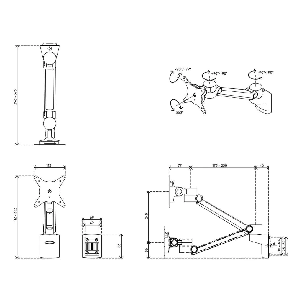 Viewlite plus Monitorarm - Schiene 512 von Dataflex - Produktbild 5 von 5