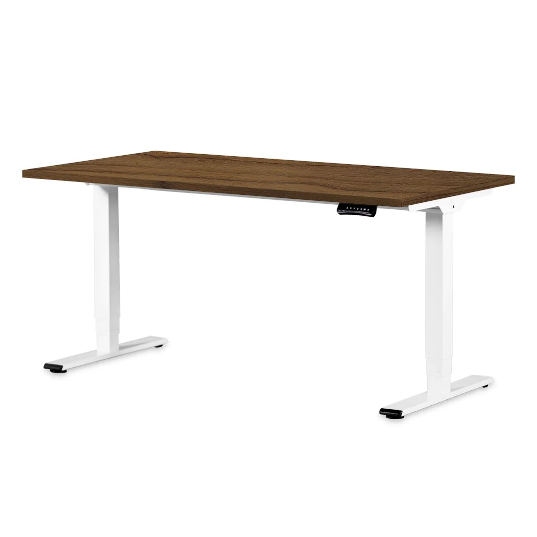 Höhenverstellbarer Schreibtisch Stayble Basic 160 x 80 cm - Walnuss/Weiß  online kaufen - F-BME-AZ2001-W-TP-N30011-160-80