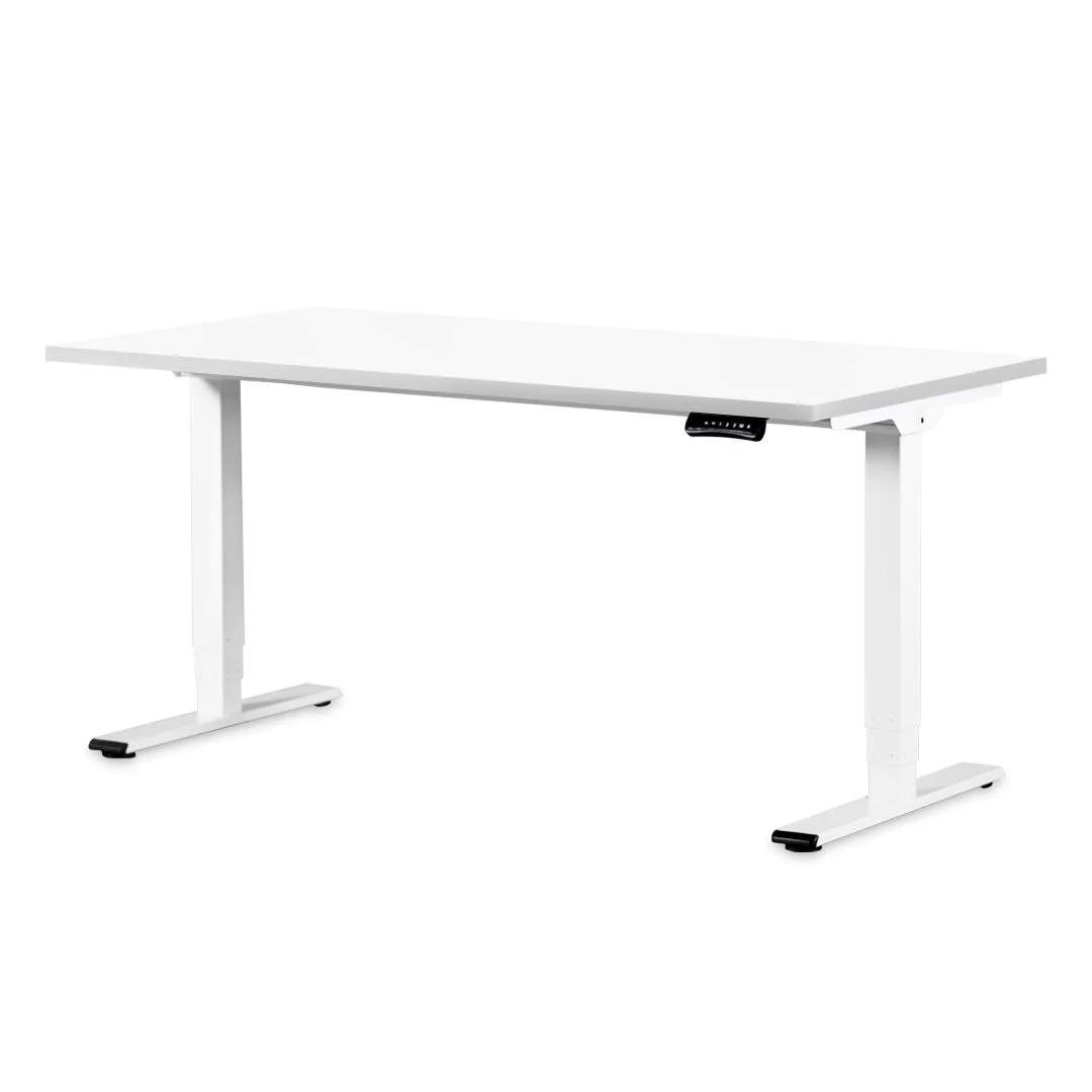 Höhenverstellbarer Schreibtisch Stayble Basic 140 x 80 cm - Kristallweiß/ Weiß online kaufen - F-BME-AZ2001-W-TP-W00556-140-80
