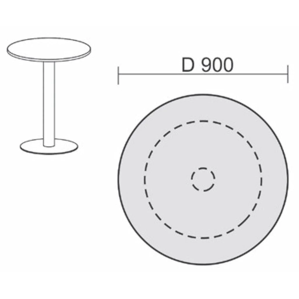 Säulenfußtisch von Geramöbel - Produktbild 7 von 8