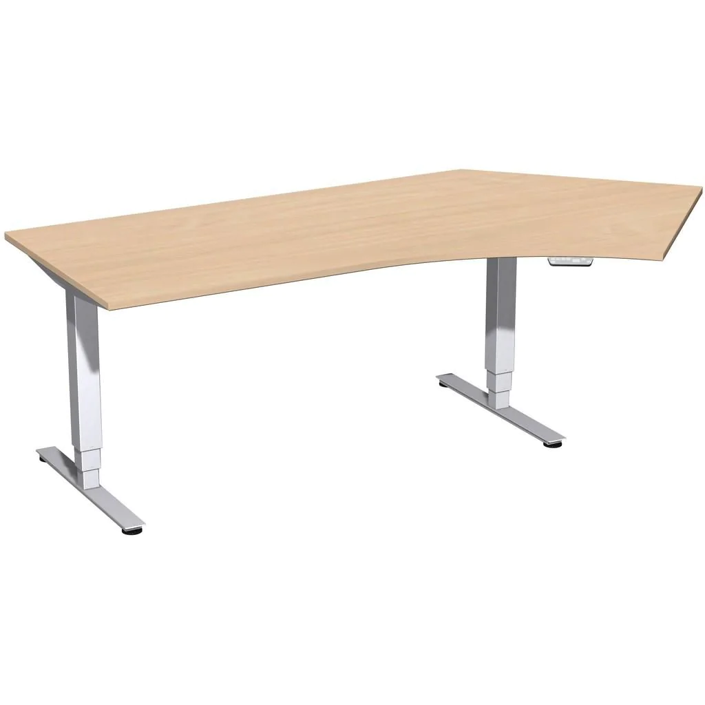 Höhenverstellbarer Schreibtisch Elektro Pro+ Winkelform von Geramöbel - Produktbild 2 von 7