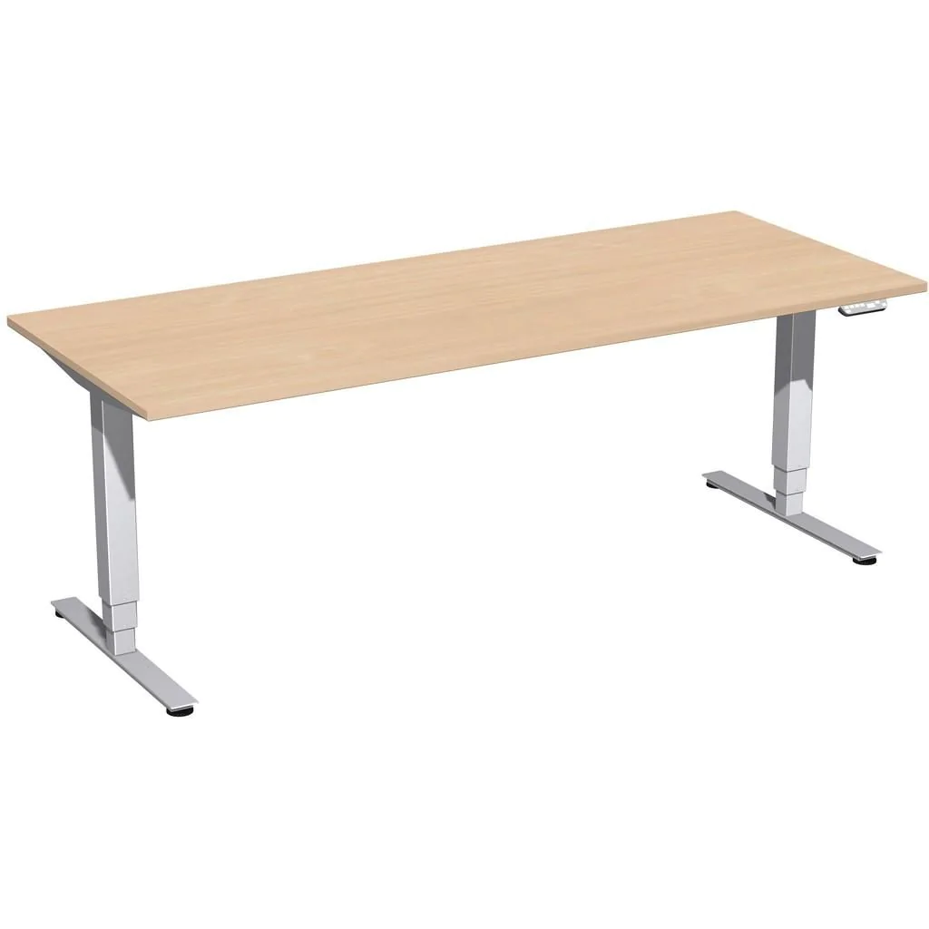 Höhenverstellbarer Schreibtisch Elektro Pro+ Rechteckform von Geramöbel - Produktbild 6 von 8
