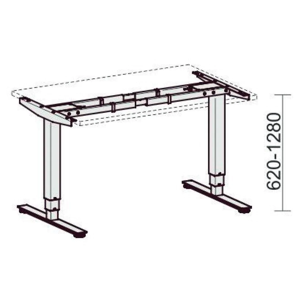 Höhenverstellbarer Schreibtisch Elektro Pro+ Rechteckform von Geramöbel - Produktbild 8 von 8