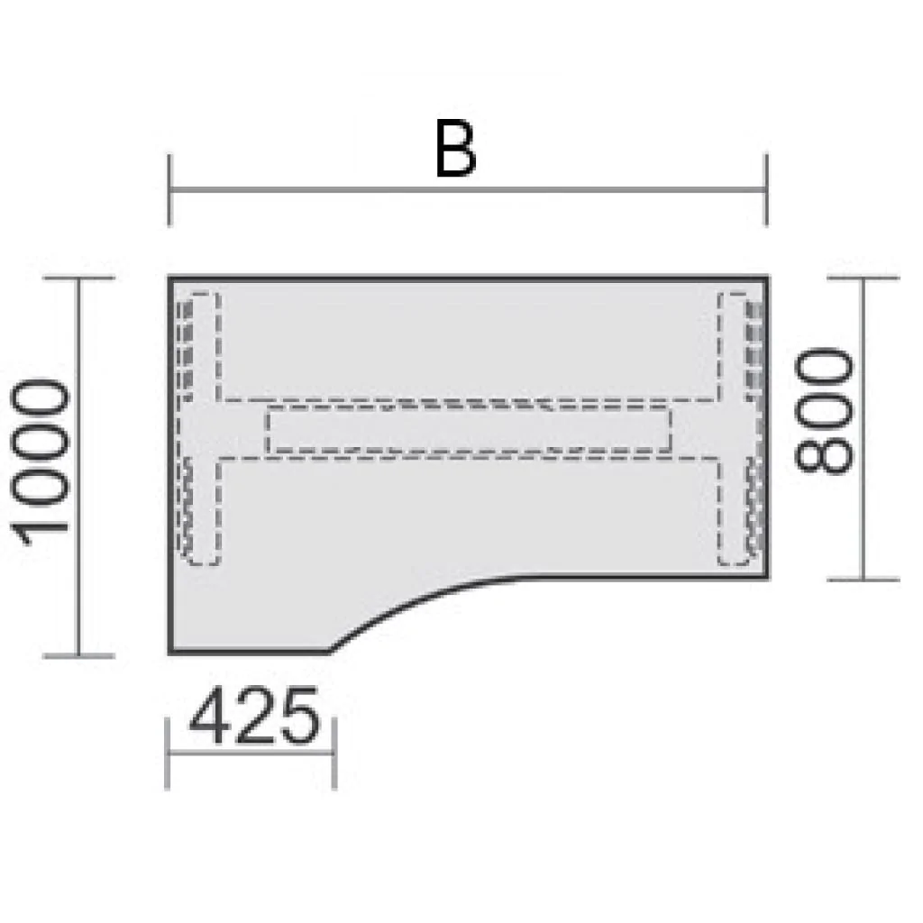 Höhenverstellbarer Schreibtisch Elektro Pro+ Freiform von Geramöbel - Produktbild 7 von 7