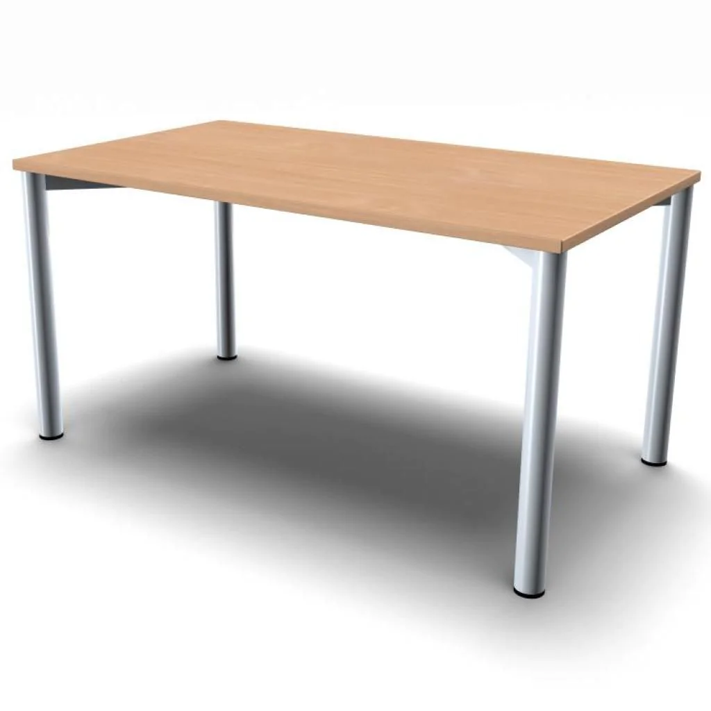 Schreibtisch 4-Flex 140 x 80 - Buche / Silber - GEM-N-550145-BS
