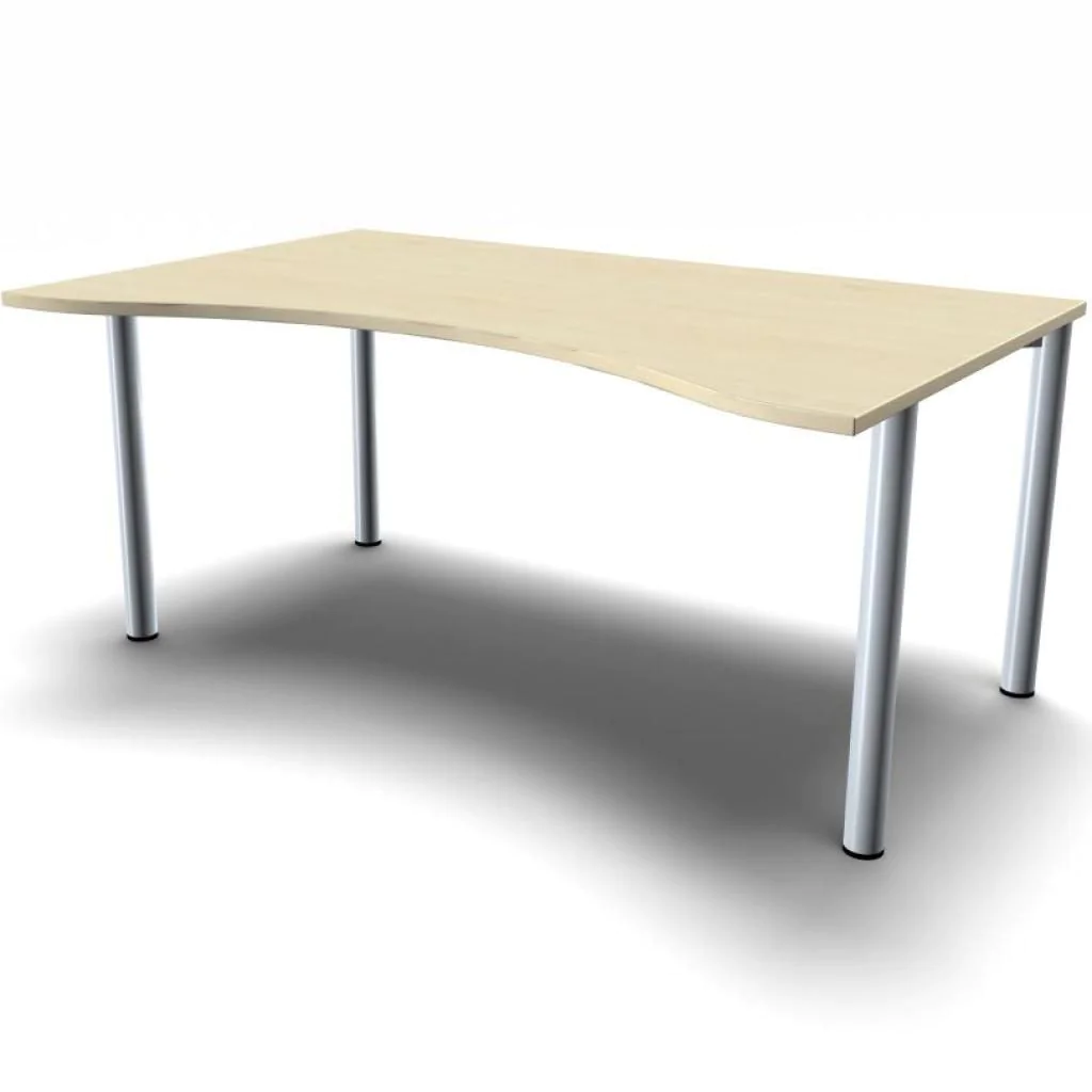 Schreibtisch 4-Flex 160 x 100 - Ahorn / Silber - GEM-N-550336-AS