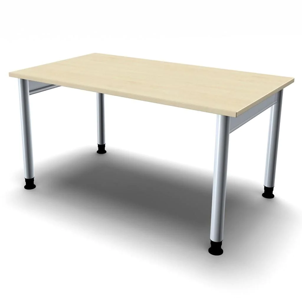 Schreibtisch 4-Pro 140 x 80 - Ahorn / Silber - GEM-N-657145-AS