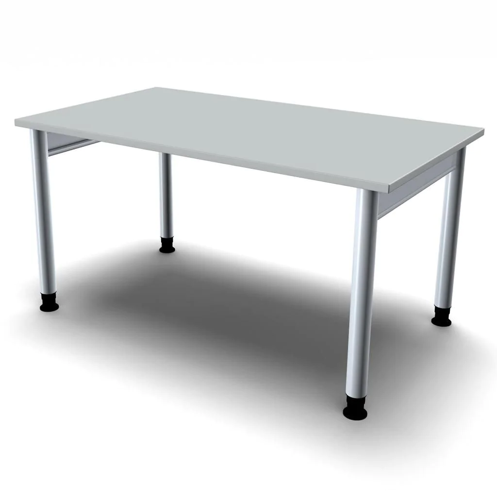 Schreibtisch 4-Pro 140 x 80 - Lichtgrau / Silber - GEM-N-657145-LS