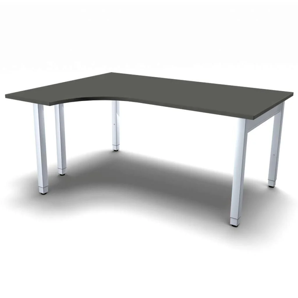 Schreibtisch 4-Pro Q 160 x 120 - Onyx / Silber - GEM-N-667308-OS