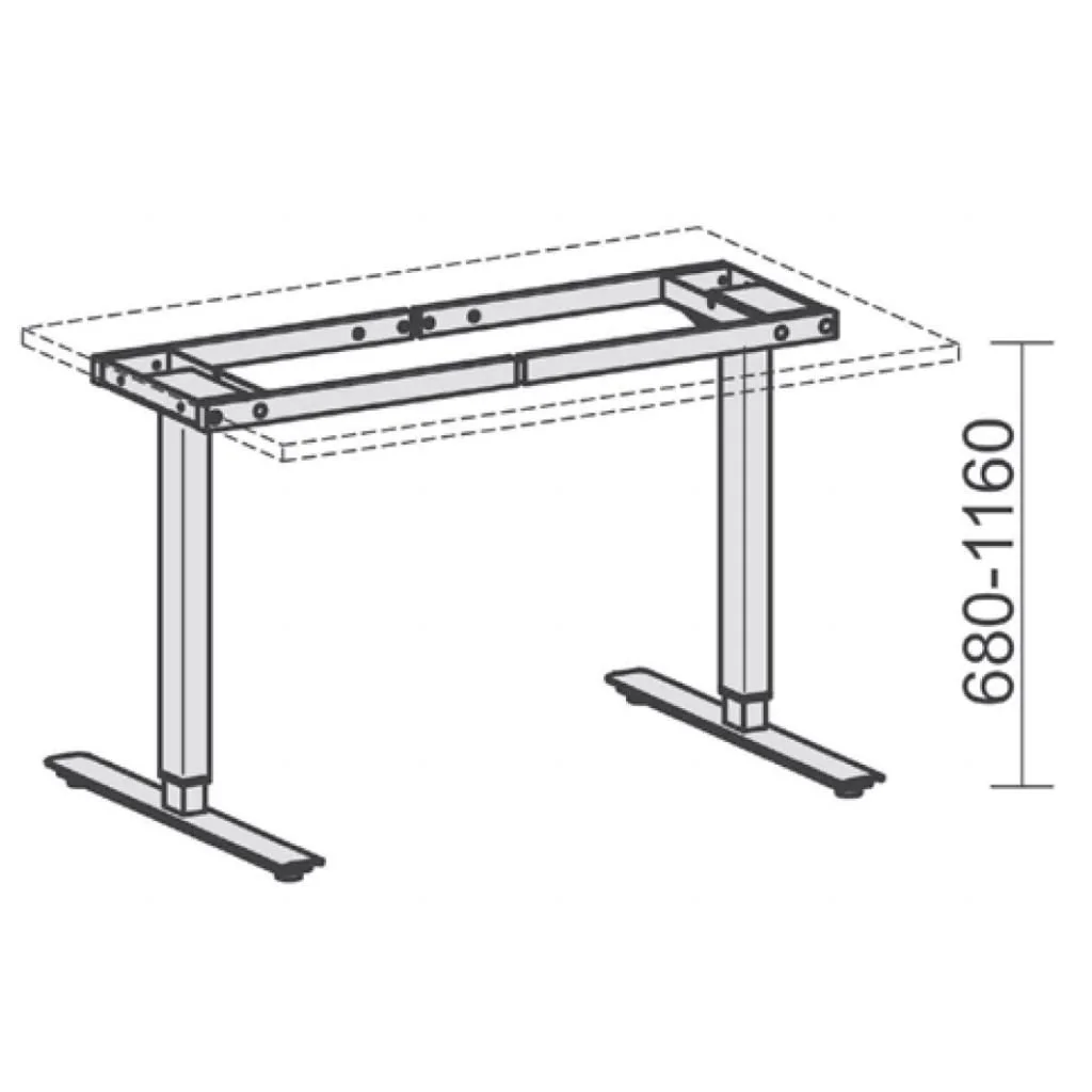 Höhenverstellbarer Schreibtisch Elektro Flex Rechteckform von Geramöbel - Produktbild 12 von 13