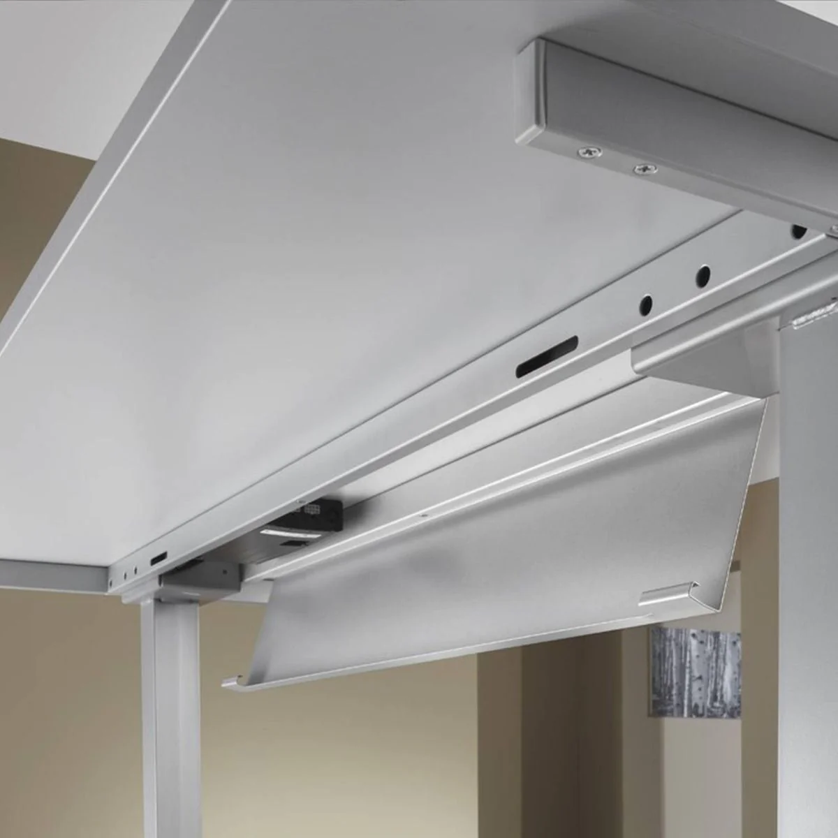 XDSMW Eckform Schreibtisch, 160-180 cm, elektrisch höhenverstellbar, 3 Motoren von Hammerbacher - Produktbild 8 von 8