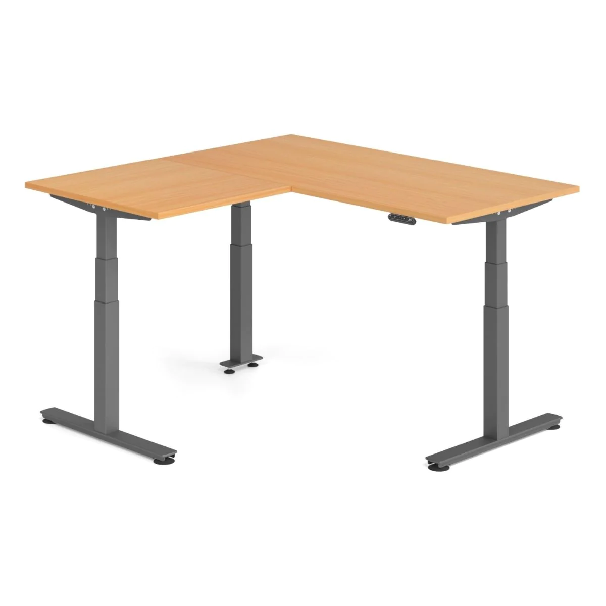 XDSMW Eckform Schreibtisch, 160-180 cm, elektrisch höhenverstellbar, 3 Motoren von Hammerbacher - Produktbild 2 von 8