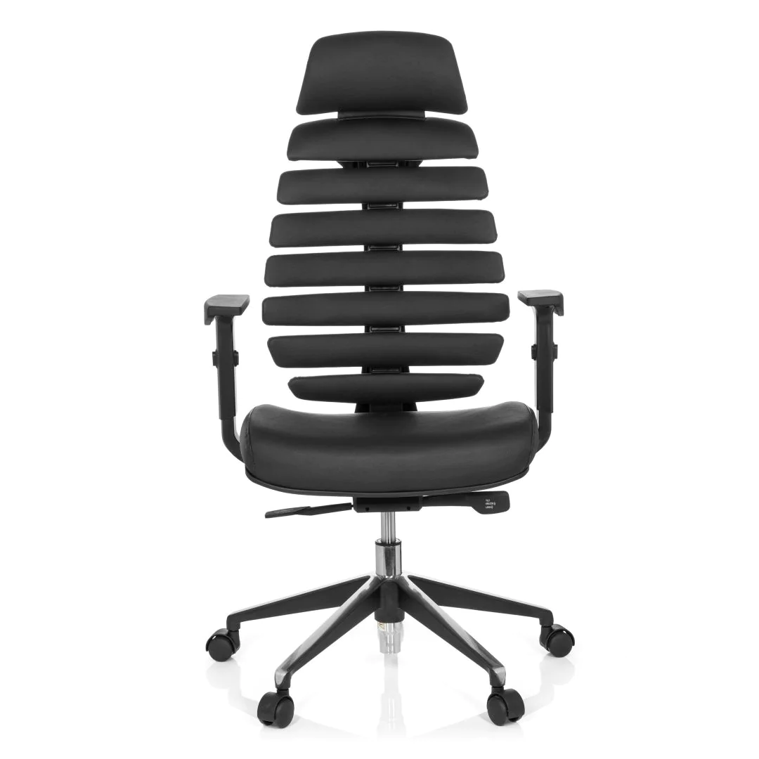 Bürostuhl Drehstuhl ERGO LINE II PRO Leder schwarz - HJH-714560