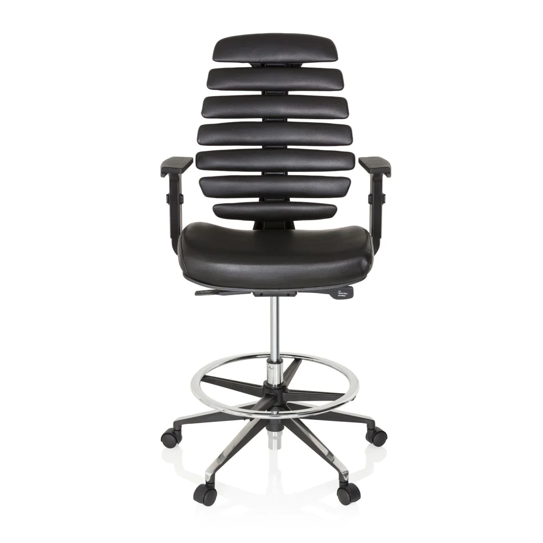Bürostuhl Drehstuhl ERGO LINE II WORK Leder schwarz - HJH-714602