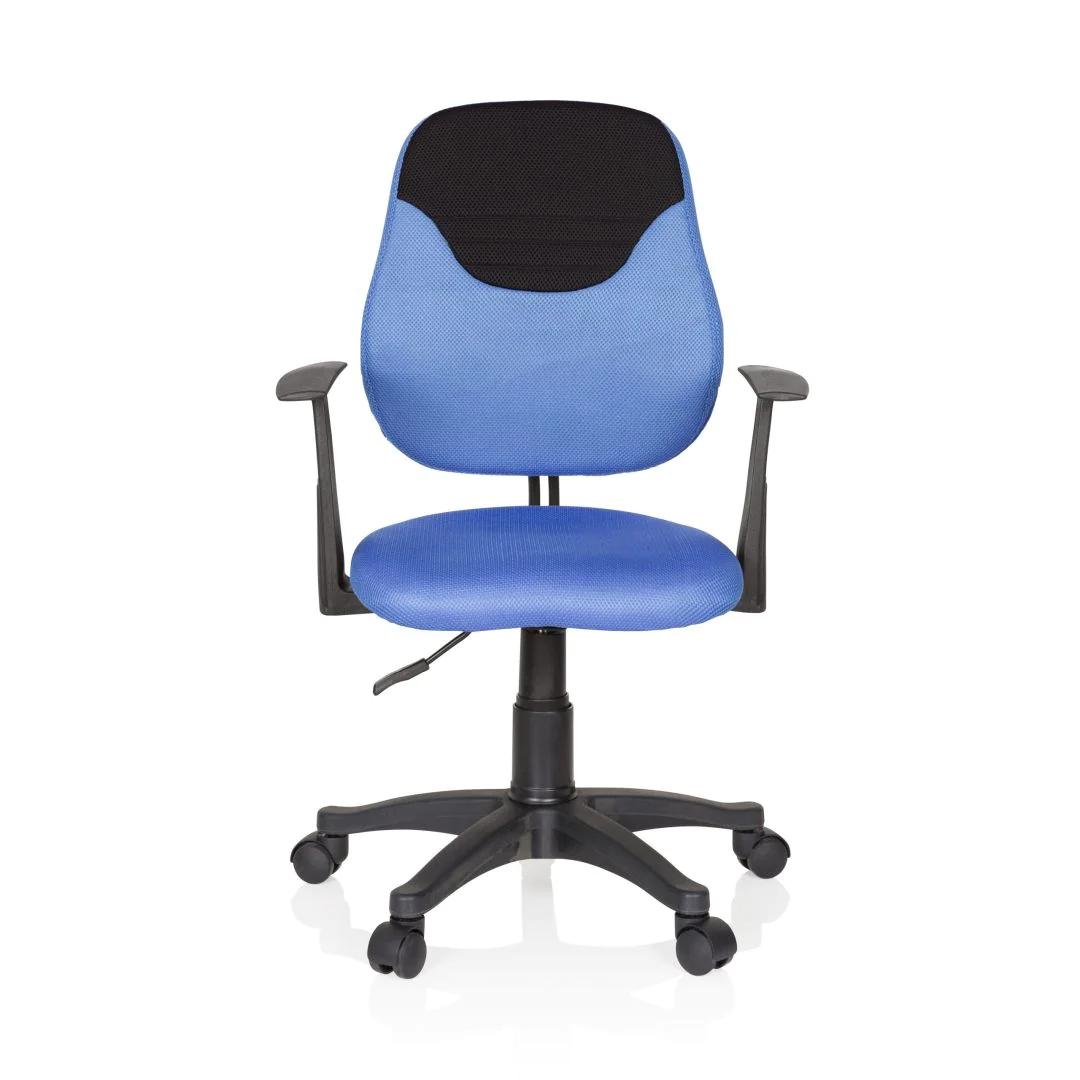 Kinder Bürostuhl Drehstuhl KIDDY STYLE Stoff blau/schwarz - HJH-670935