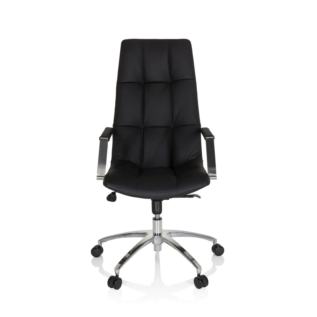Bürostuhl Drehstuhl SARANTO PRO Leder schwarz - HJH-661005