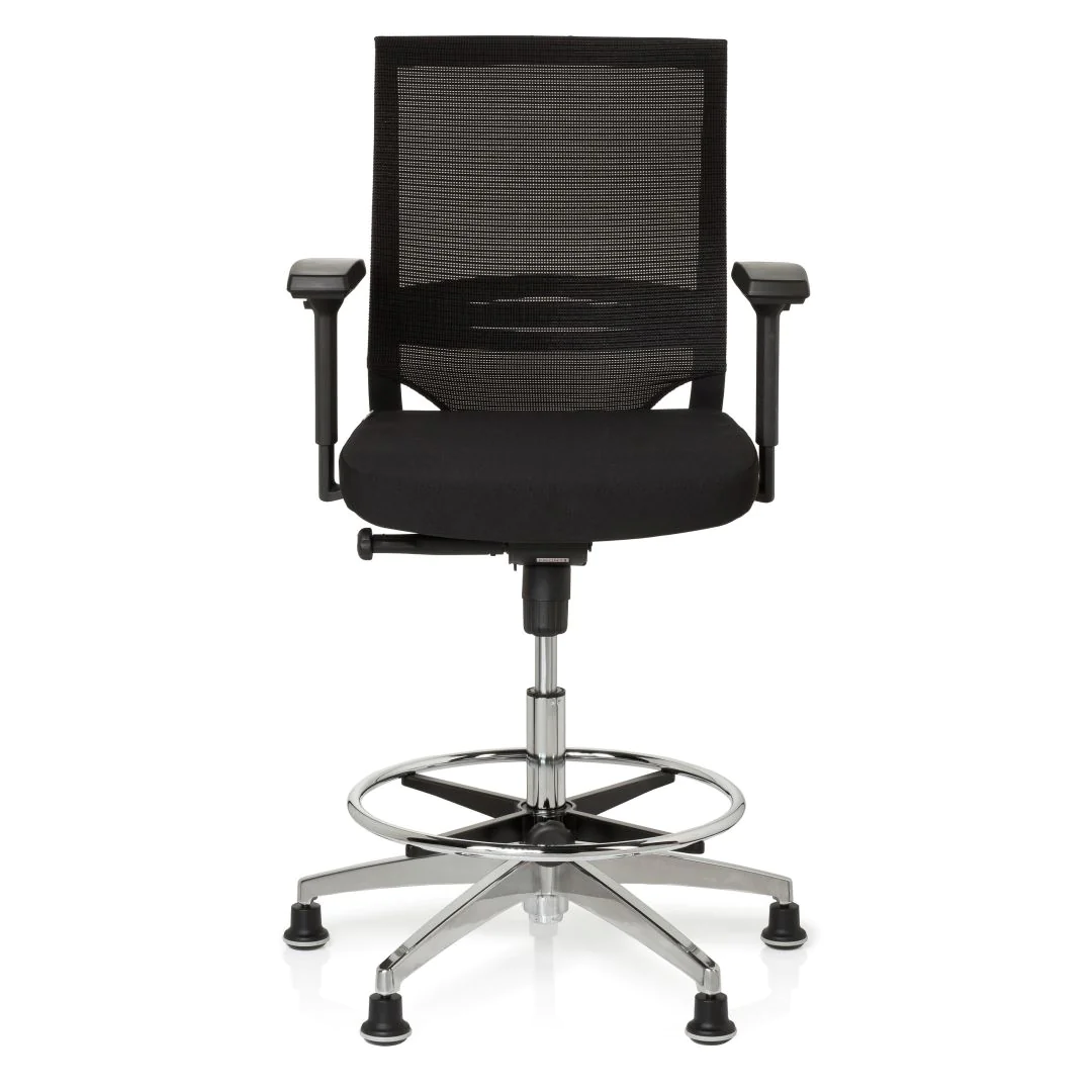 Arbeitsstuhl Counterstuhl TOP WORK 77 Netzstoff schwarz - HJH-657550